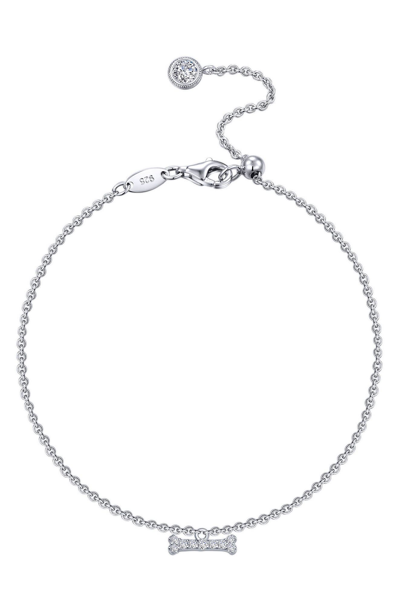 Lafonn Simulated Diamond Dog Bone Charm Bracelet