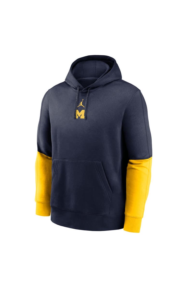 Jordan Brand Men's Jordan Brand Navy/Maize Michigan Wolverines 2024 Sideline Club Pullover Hoodie, Alternate, color, Navy