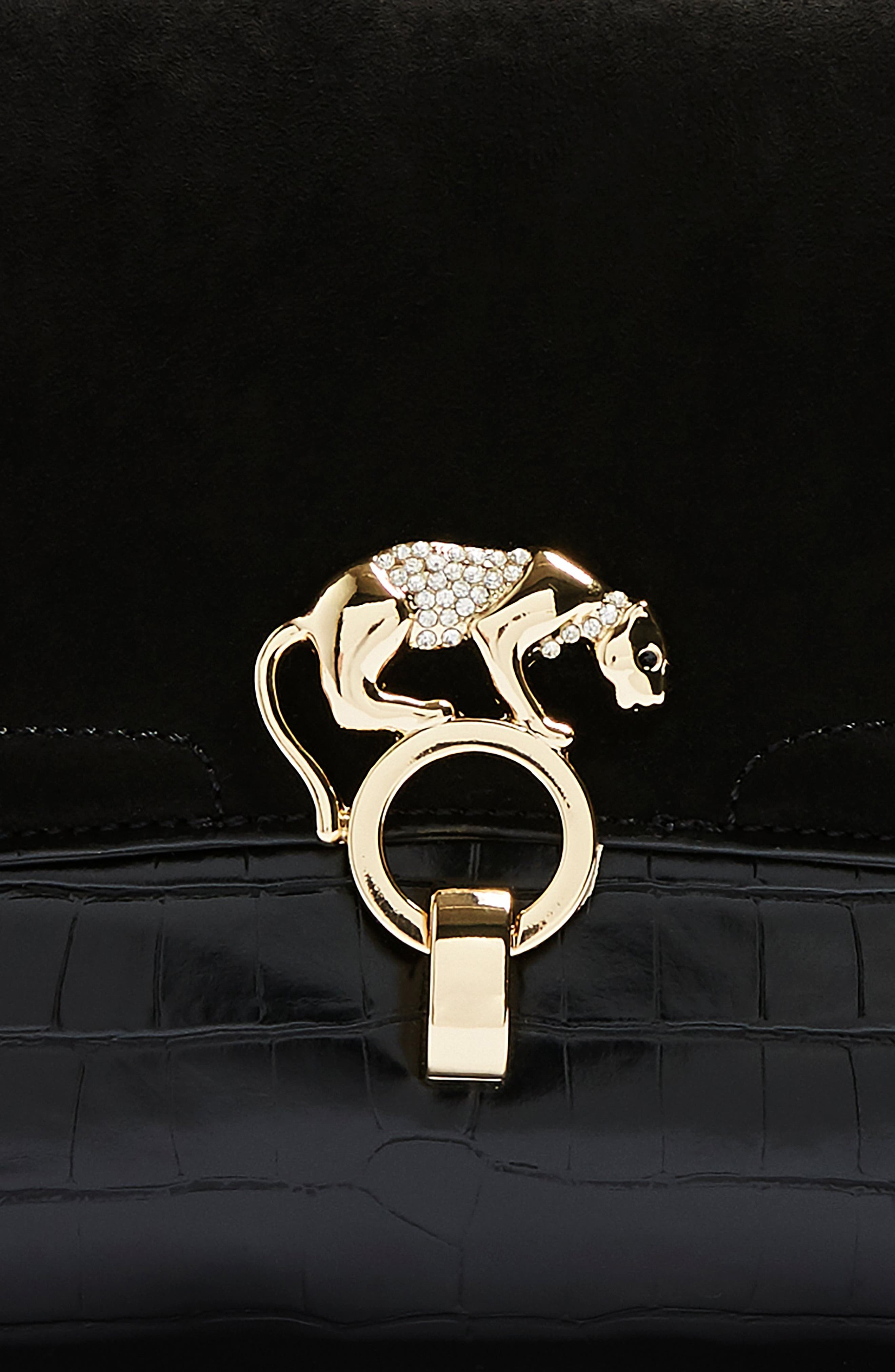 Topshop Panther Clutch, Alternate, color, 