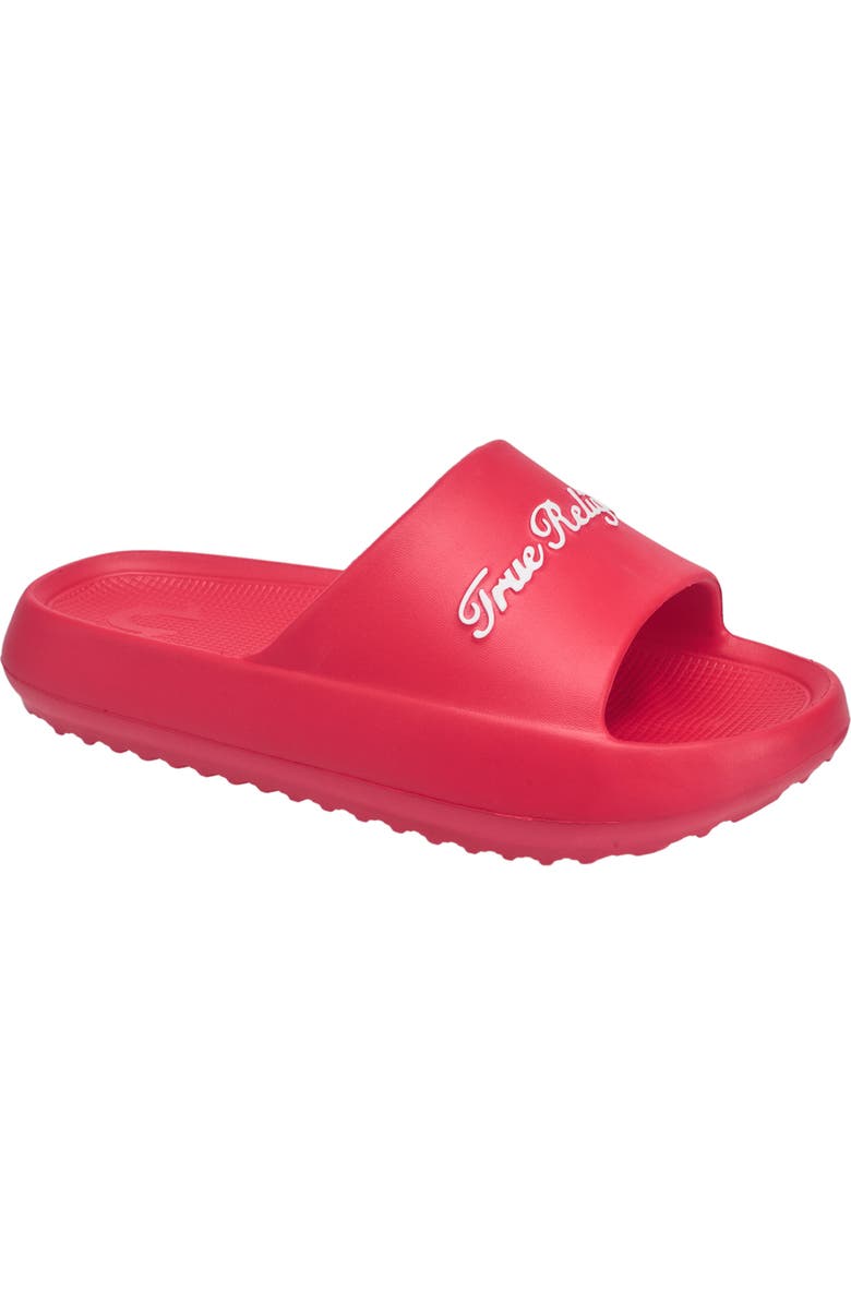 True Religion Foxy Logo Slide, Main, color, Red