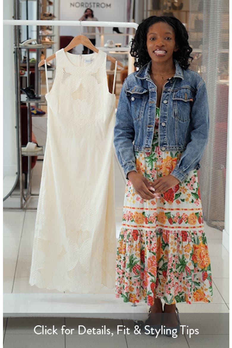 Upten Embroidered Open Stitch Sleeveless Midi Dress video