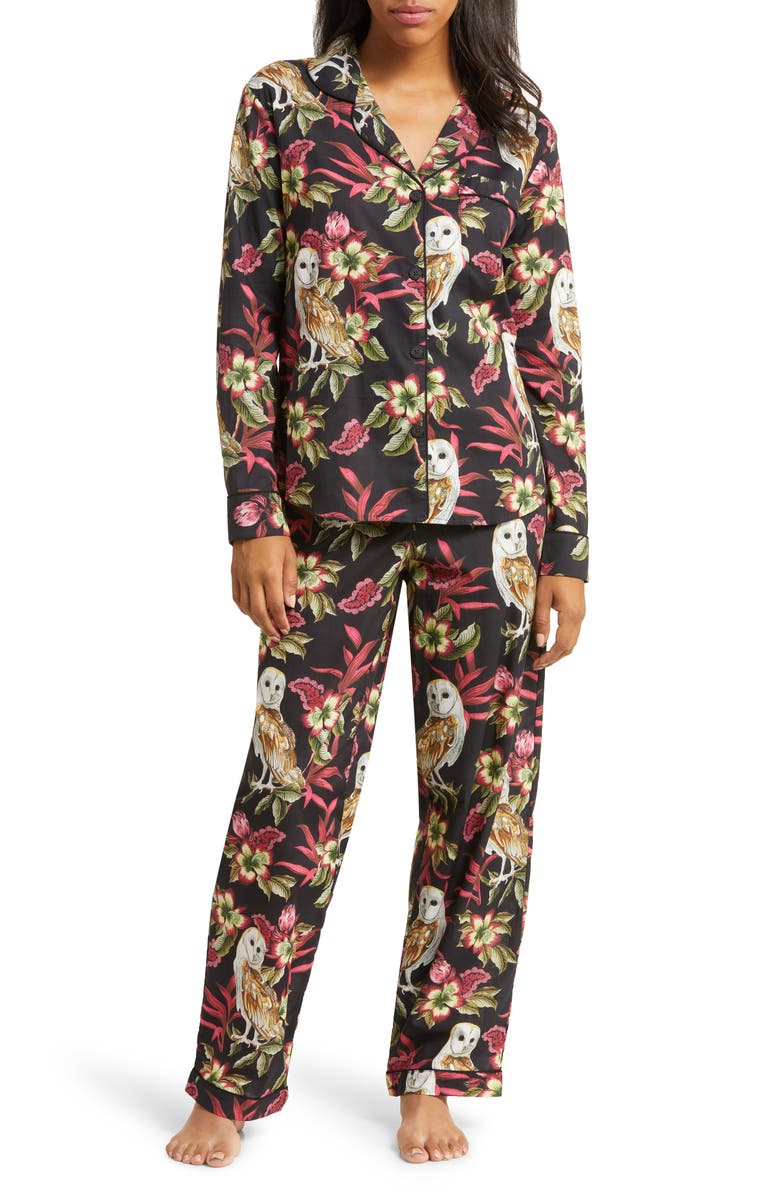 Desmond & Dempsey Long Sleeve Cotton Pajamas, Main, color,