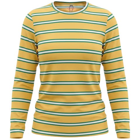 Striped Flatlock Stitch Long Sleeve Tee
