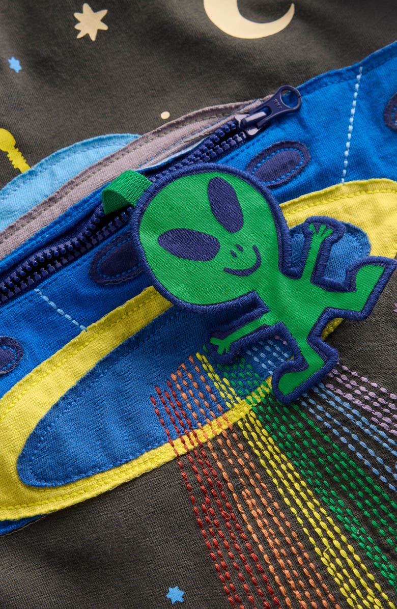 Boden Kids' Fun Appliqué T-Shirt, Alternate, color, Phantom Ufo