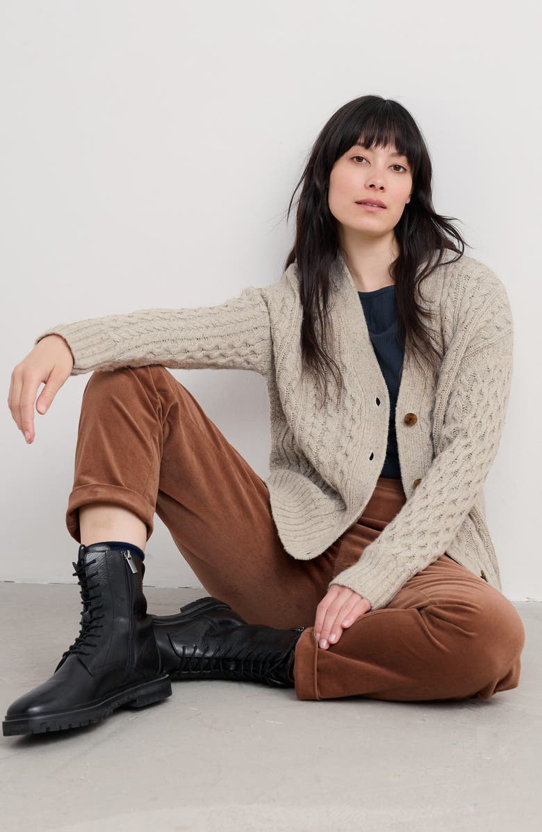 Seasalt Cornwall Newlyn Merino Wool Blend Cardigan, Alternate, color, Knit Melange Aran