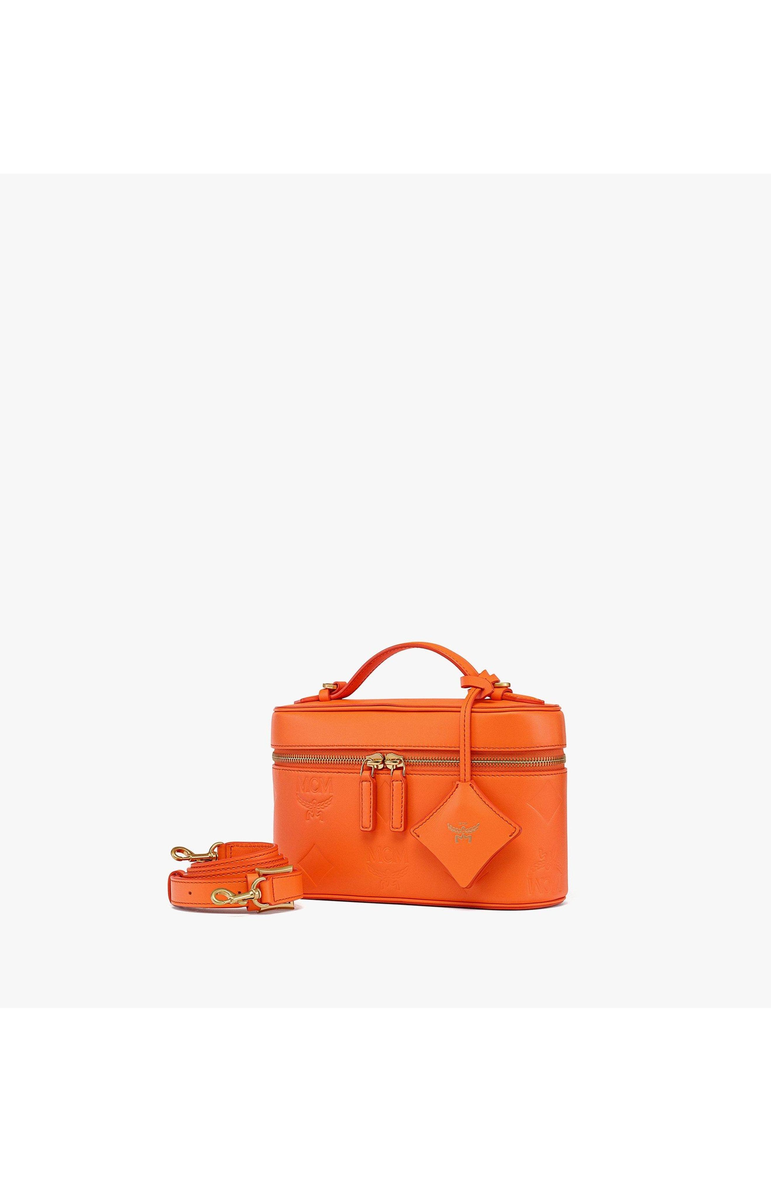 Small Aren Vanity Case in Maxi Monogram Leather, Alternate, color, Orange Slce