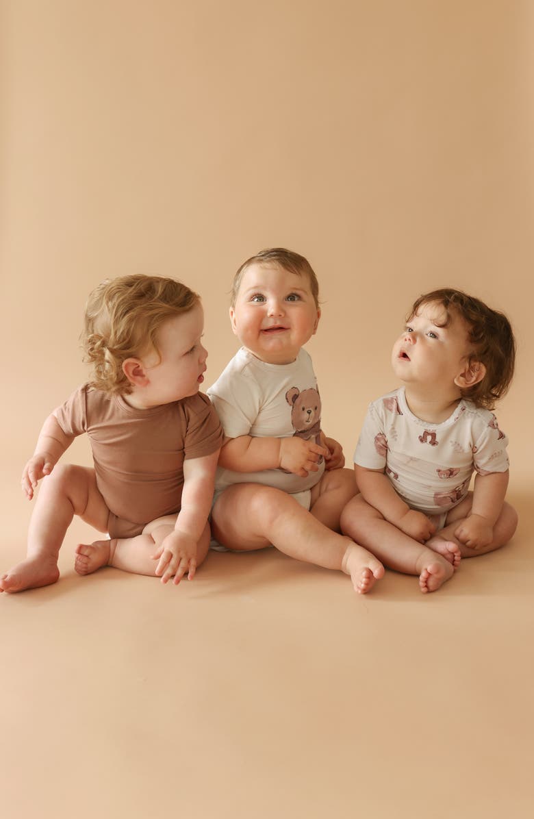 Posh Peanut Bernard Assorted 3-Pack Bodysuits, Alternate, color, Beige