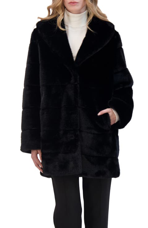 Fur-Free Mink (Faux Fur) Horizontal Stroller, Shawl Collar