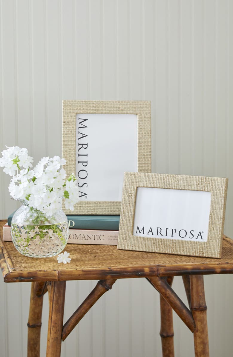 Mariposa Coconut Grove Faux Grasscloth 5 x 7-Inch Picture Frame, Alternate, color, Beige