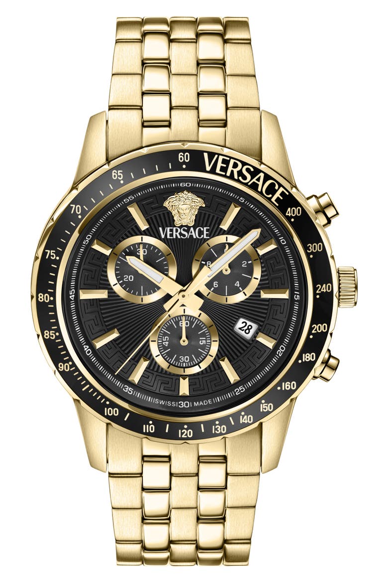 Sport Chronograph Bracelet Watch, 44mm, Main, color, GOLD/ BLACK