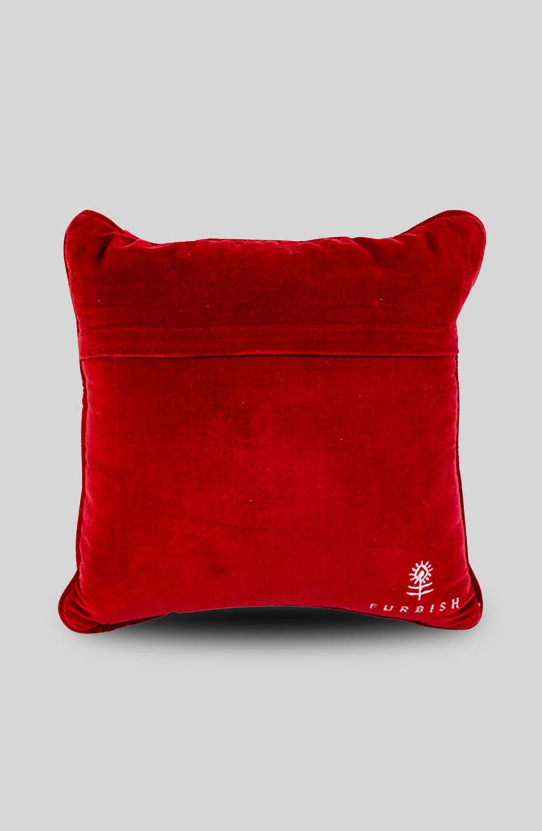 Furbish I Tried Needlepoint Pillow, Alternate, color, Red