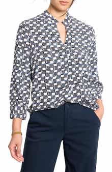 NIC+ZOE Basketweave Split Neck Shirt