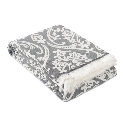Olive And Linen Olive & Linen Simla Blanket In Gray