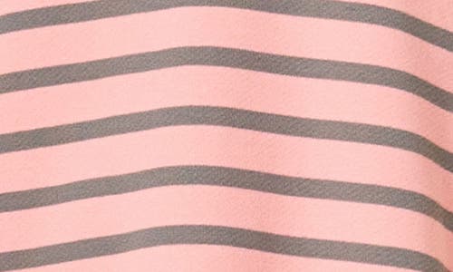 English Factory Colorblock Stripe Long Sleeve Polo Dress In Pink Multi