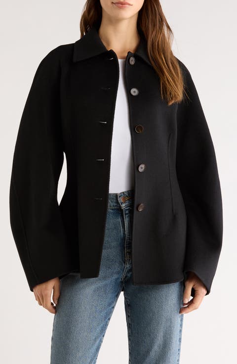 Sculptural Double Face Wool Jacket