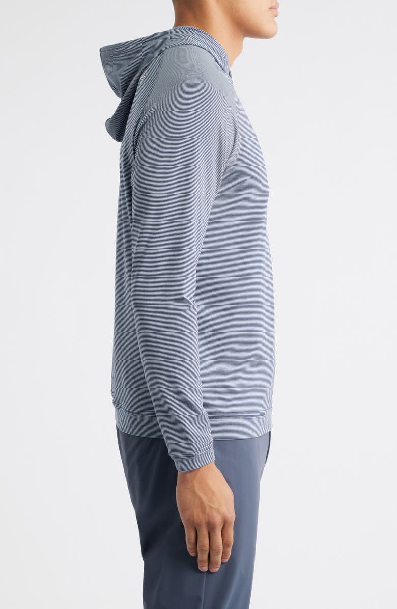 Peter Millar Pine Sugar Stripe Performance Hoodie, Alternate, color, Navy