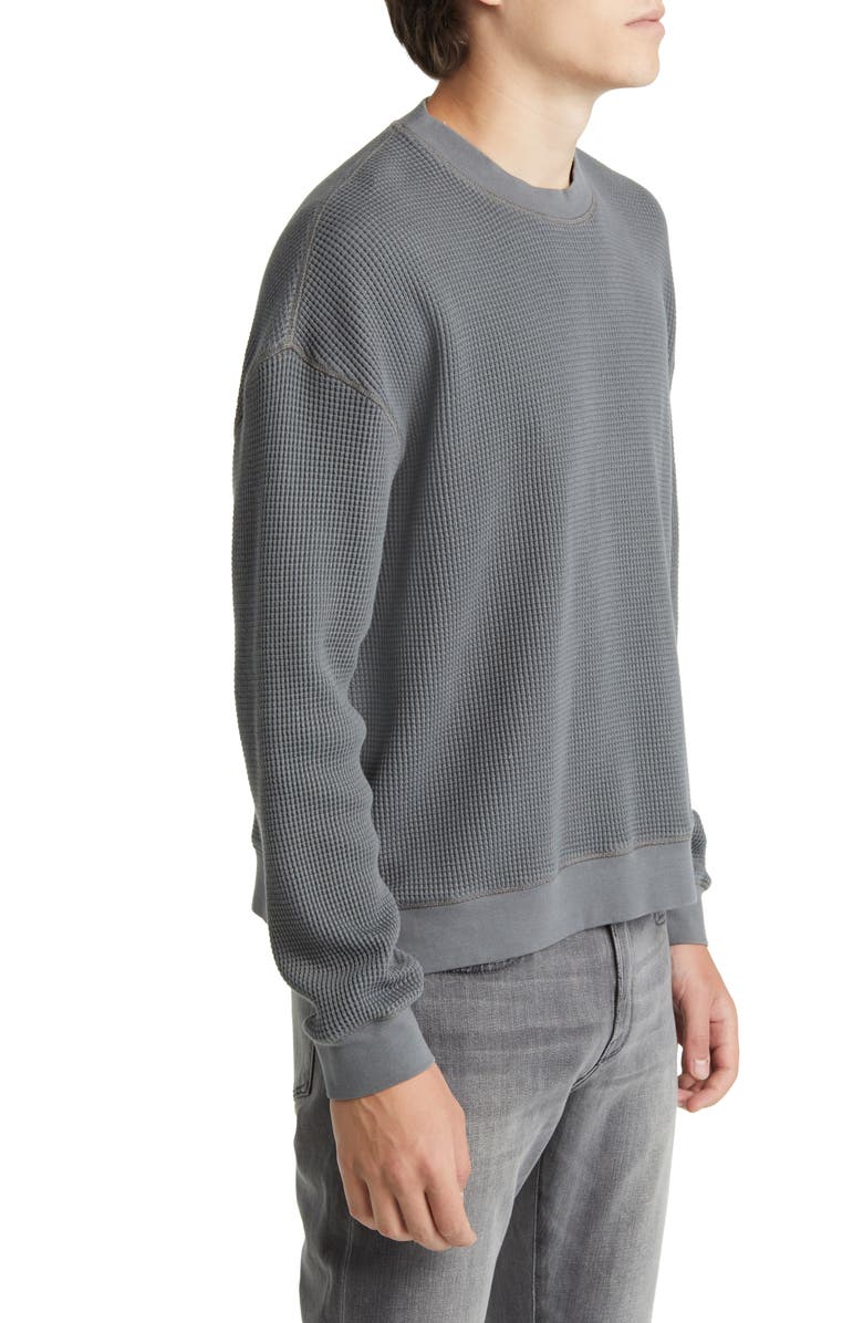 FRAME Waffle Knit Cotton Sweatshirt, Alternate, color, 