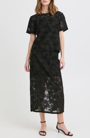 ICHI Short Sleeve Lace Shirt