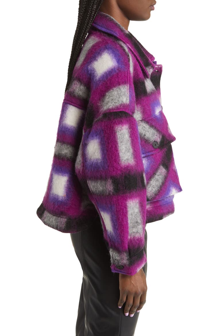 Plaid Wool Blend Crop Shacket, Alternate, color, LUCK FINDER