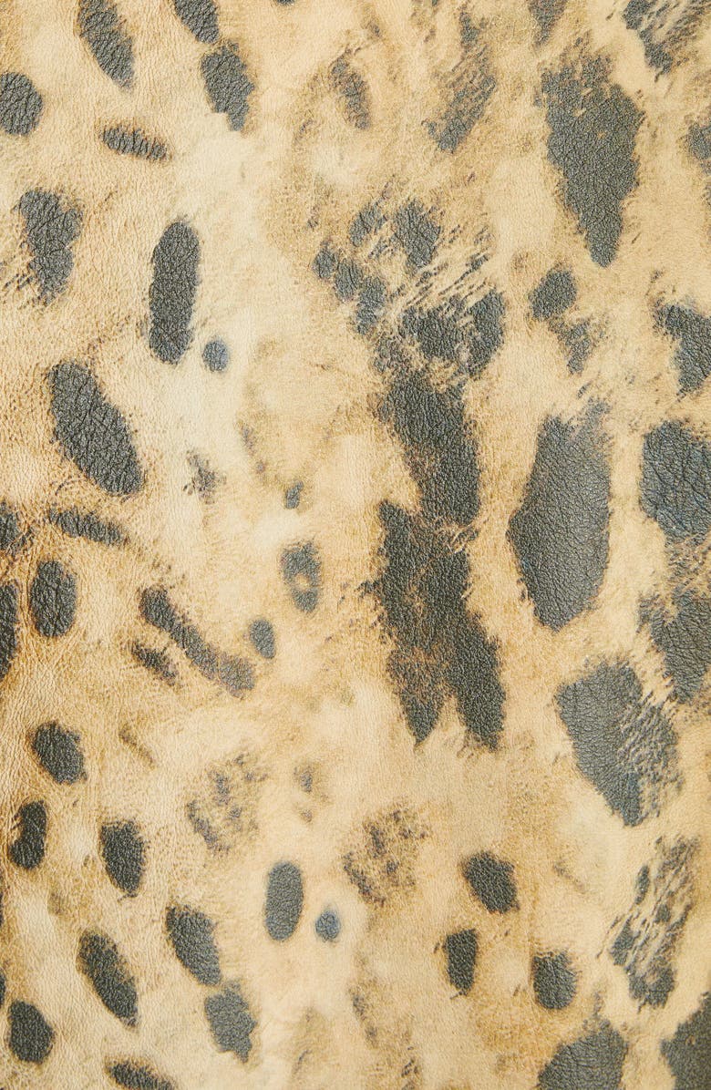 TOM FORD Leopard Print Leather Shirt Jacket, Alternate, color,