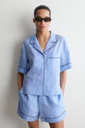 COS Contrast-piped Linen Resort Shirt