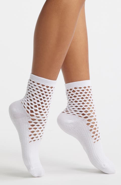 Mesh Grippy Crew Socks