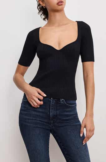 Good American Virgo Short Sleeve Rib Top
