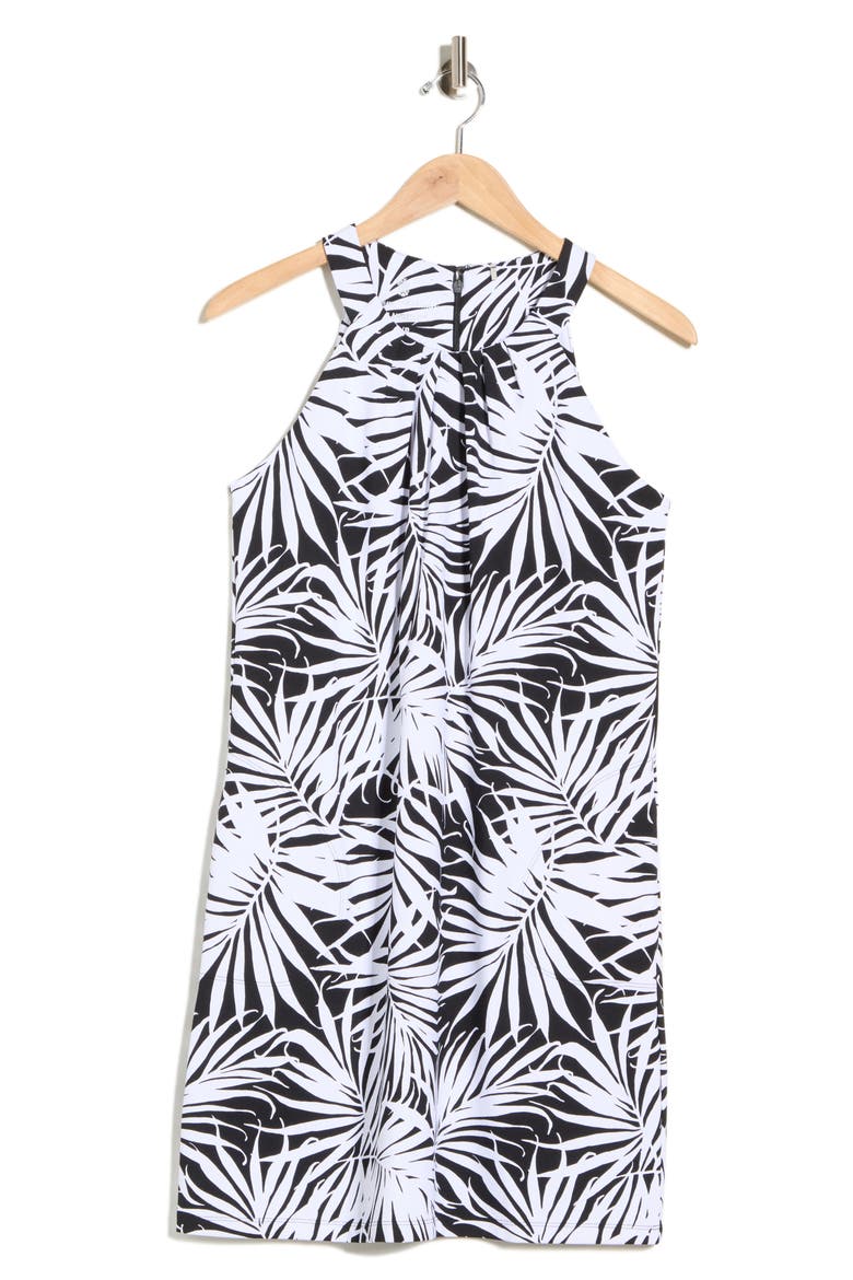 Aubrey Lorenzo Leaves Halter IslandZone® Dress, Alternate, color, BLACK