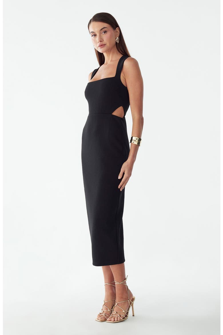 Riri Midi Dress, Alternate, color, Black