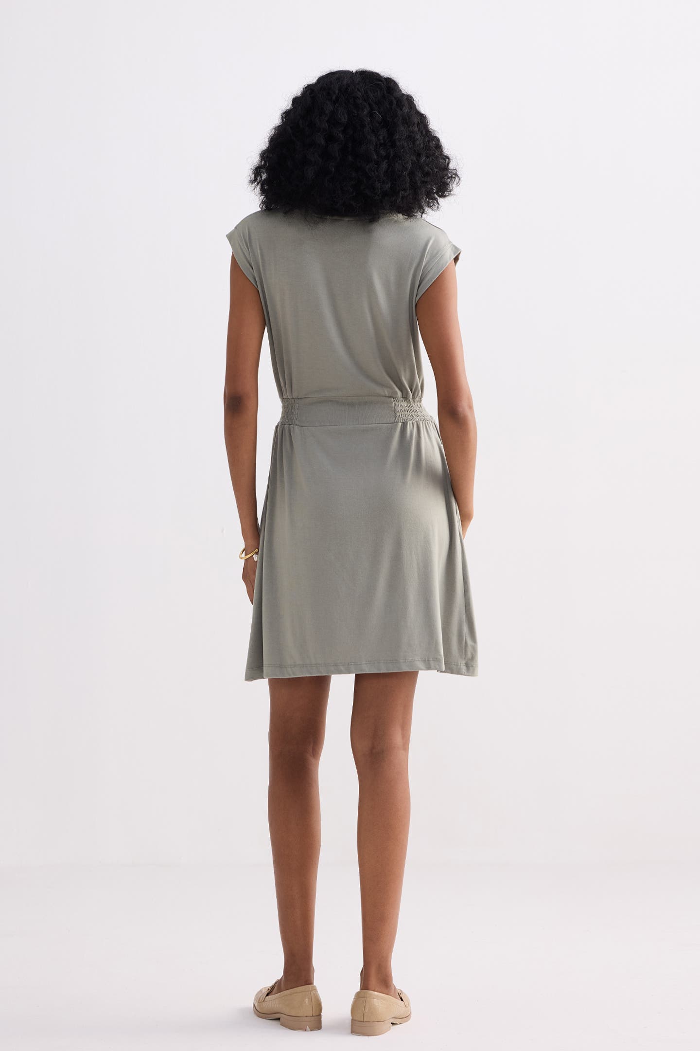 Short Dress With Smocking Side Detail - image 4