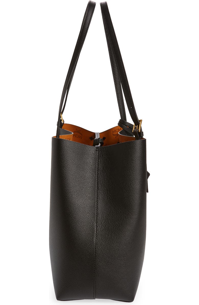 MCM Medium Lauretos Reversible Leather Shopper Bag, Alternate, color,