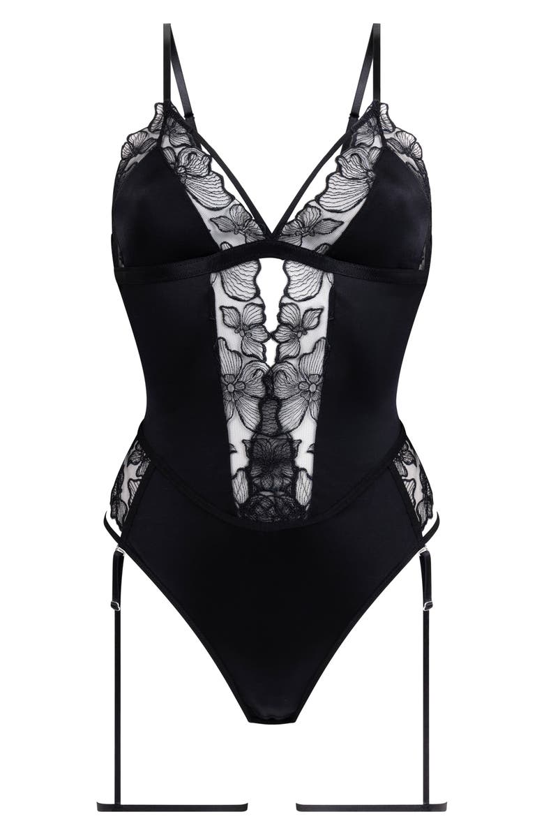 Hunkemöller Jemima Bodysuit & Garter Straps Set, Main, color,