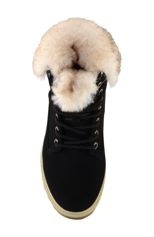 Lugz Empire High Faux Fur Lug Sole Boot In Black/cream/gum