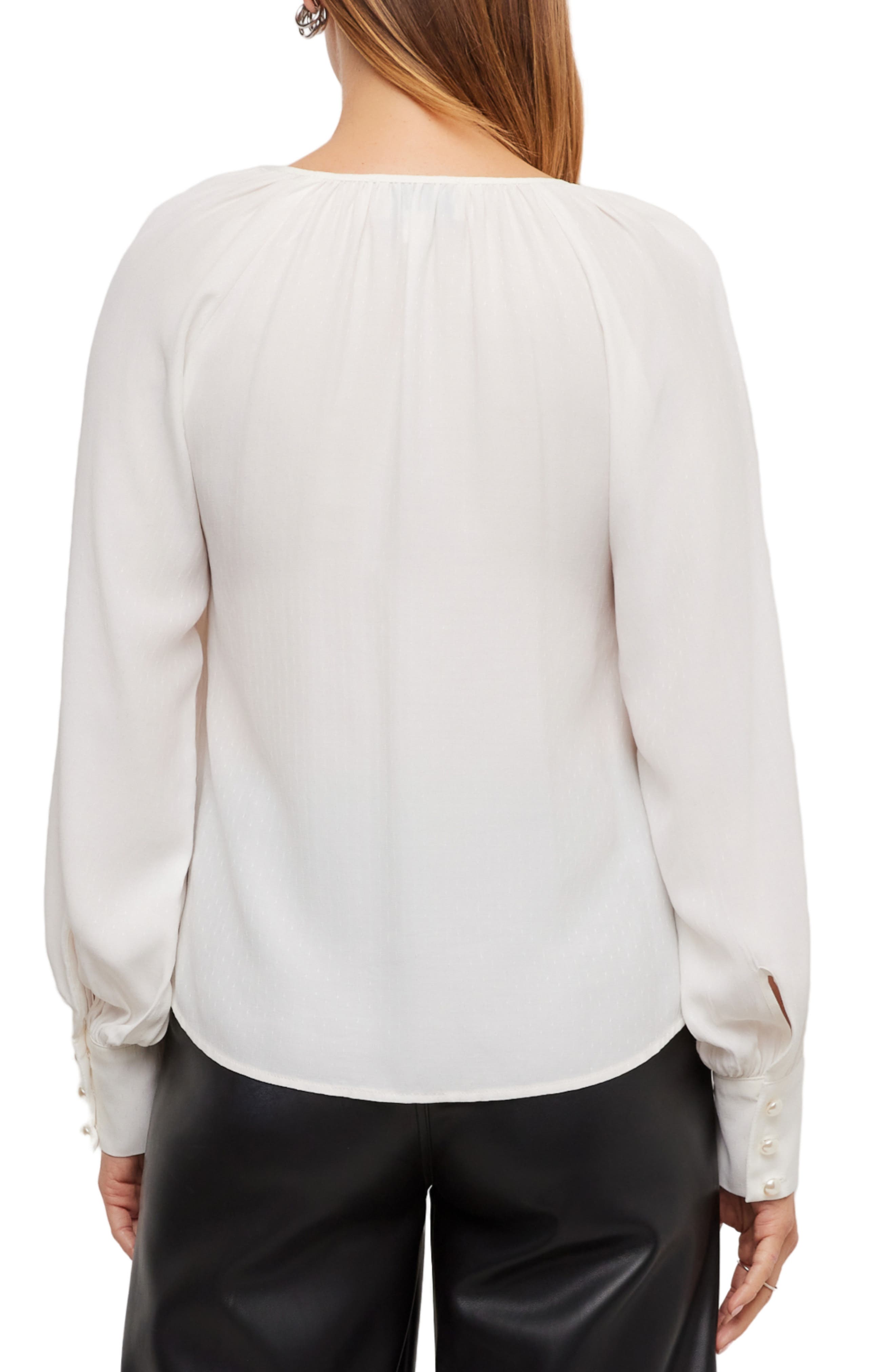 FIFTEEN TWENTY Nica Dot Jacquard Peasant Top (Women) | Nordstrom