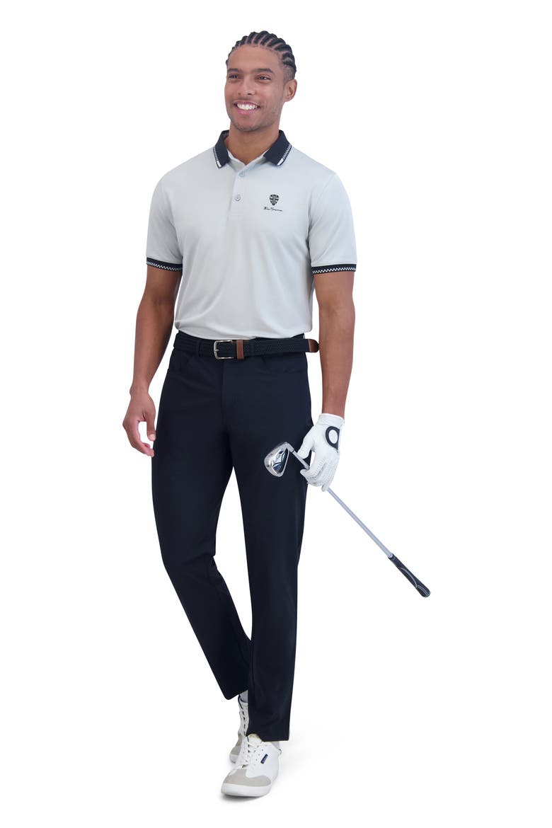 Checker Rib Air Piquè Golf Polo, Alternate, color, LIGHT GREY