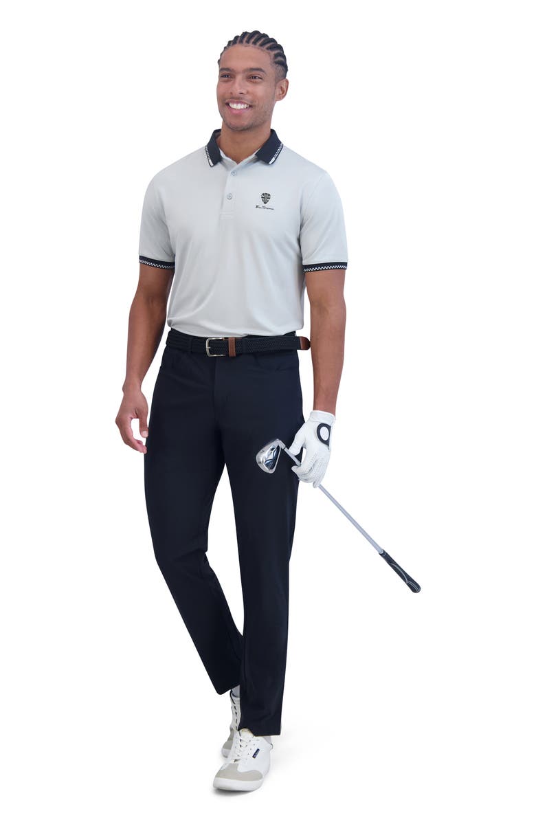 Ben Sherman Checker Rib Air Piquè Golf Polo, Alternate, color, Light Grey
