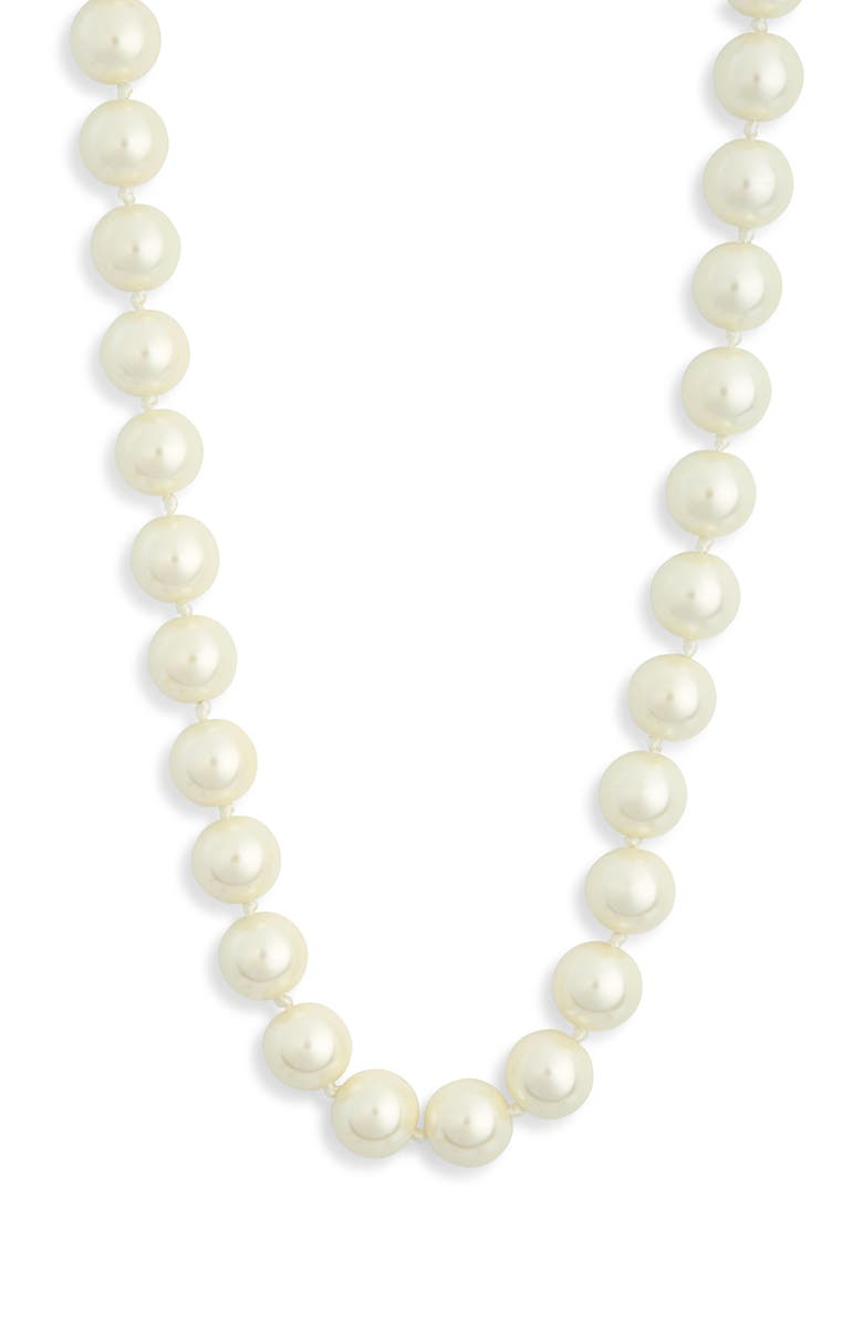 NORDSTROM RACK Faux Pearl Necklace, Main, color, White/ Silver