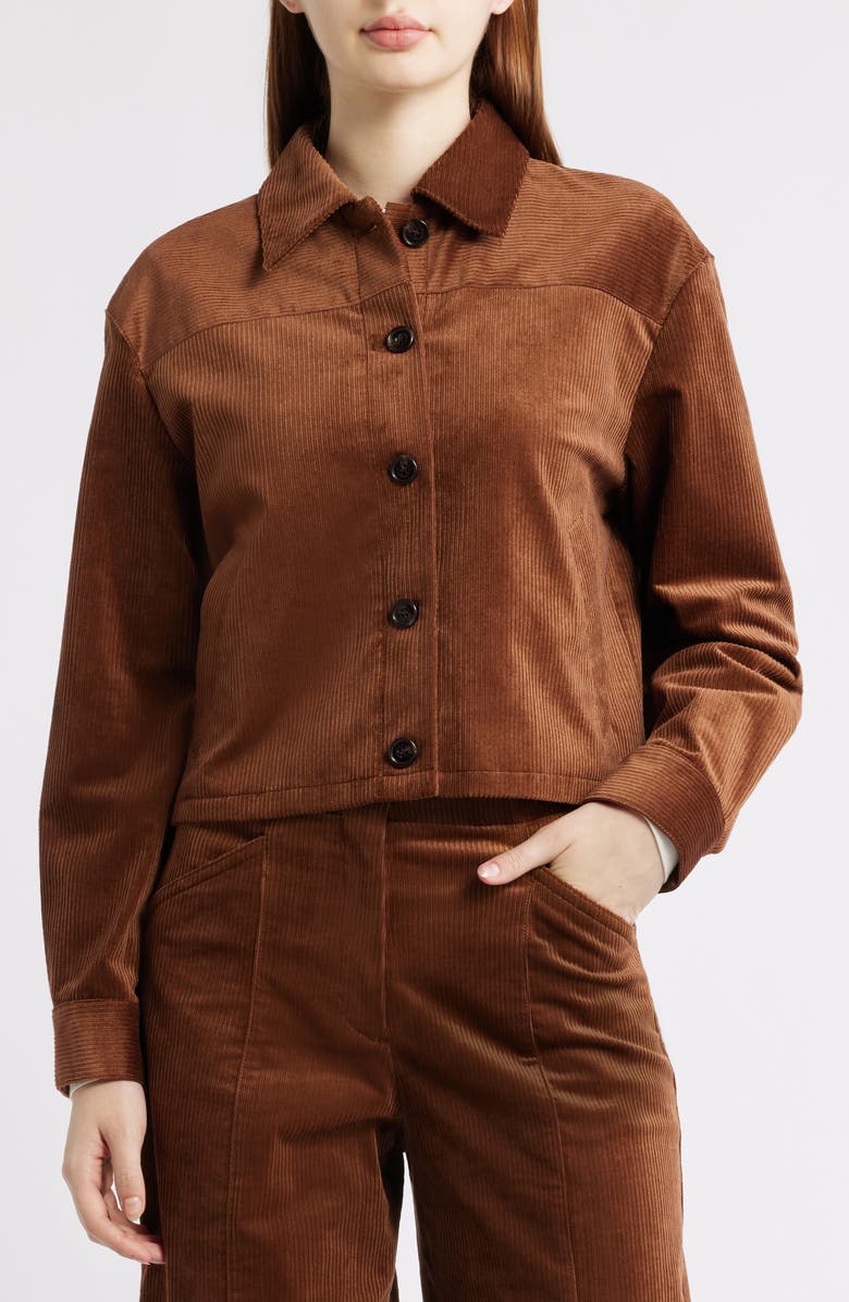 Theory Jones Corduroy Shirt Jacket, Alternate, color, Caramel