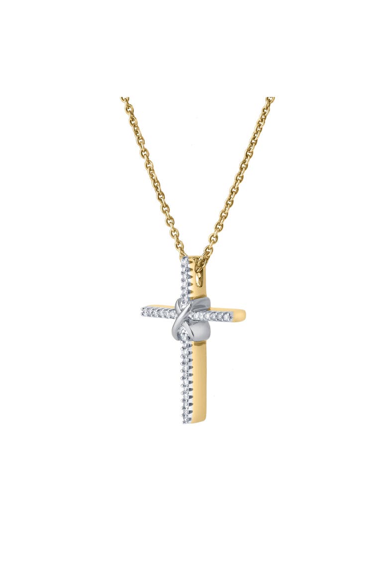 Corvielle Cross 0.1 Ct 14K Gold Diamond Pendant, Alternate, color, 14K Yellow Gold