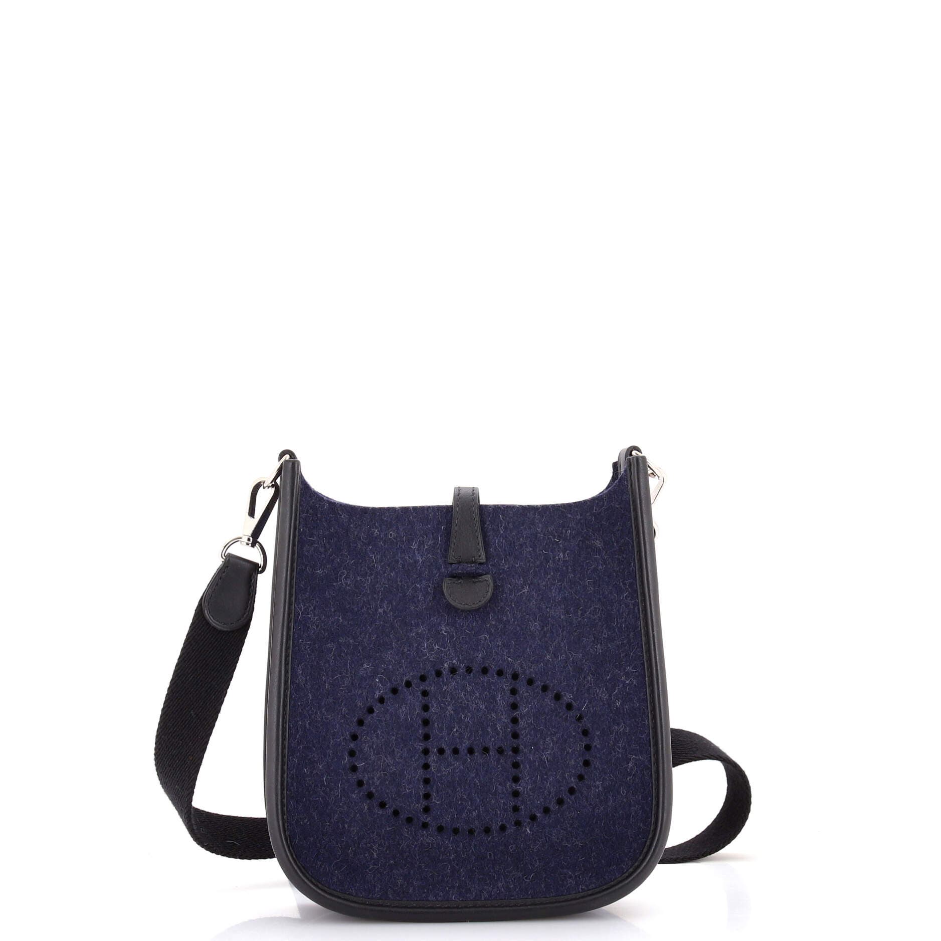 Pre-Owned Hermes Evelyne Bag Gen III Felt TPM, Main, color, Bleu Nuit