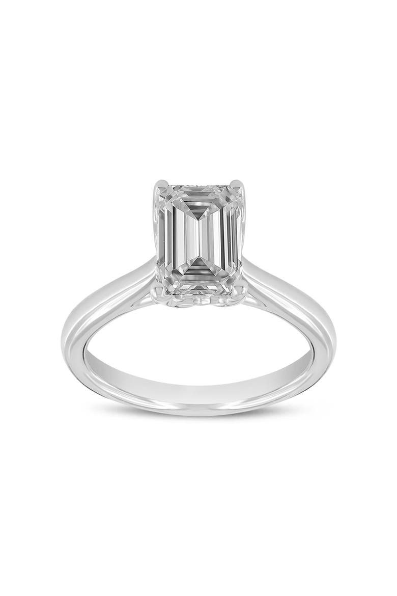 Baroness 14K White Gold Emerald Cut Lab Grown Diamond Engagement Ring - 1.52 ctw, Main, color, 14K White Gold