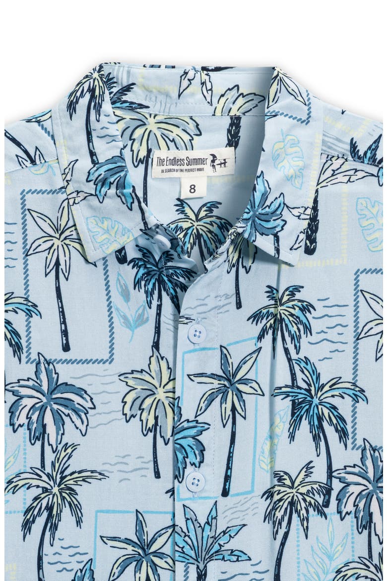 Kids' Palm Button-Up Shirt, Alternate, color, LIGHT BLUE