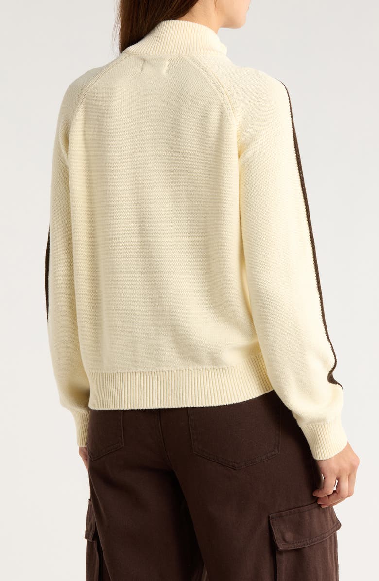 Obey Frankie Track Full Zip Sweater, Alternate, color, Dove