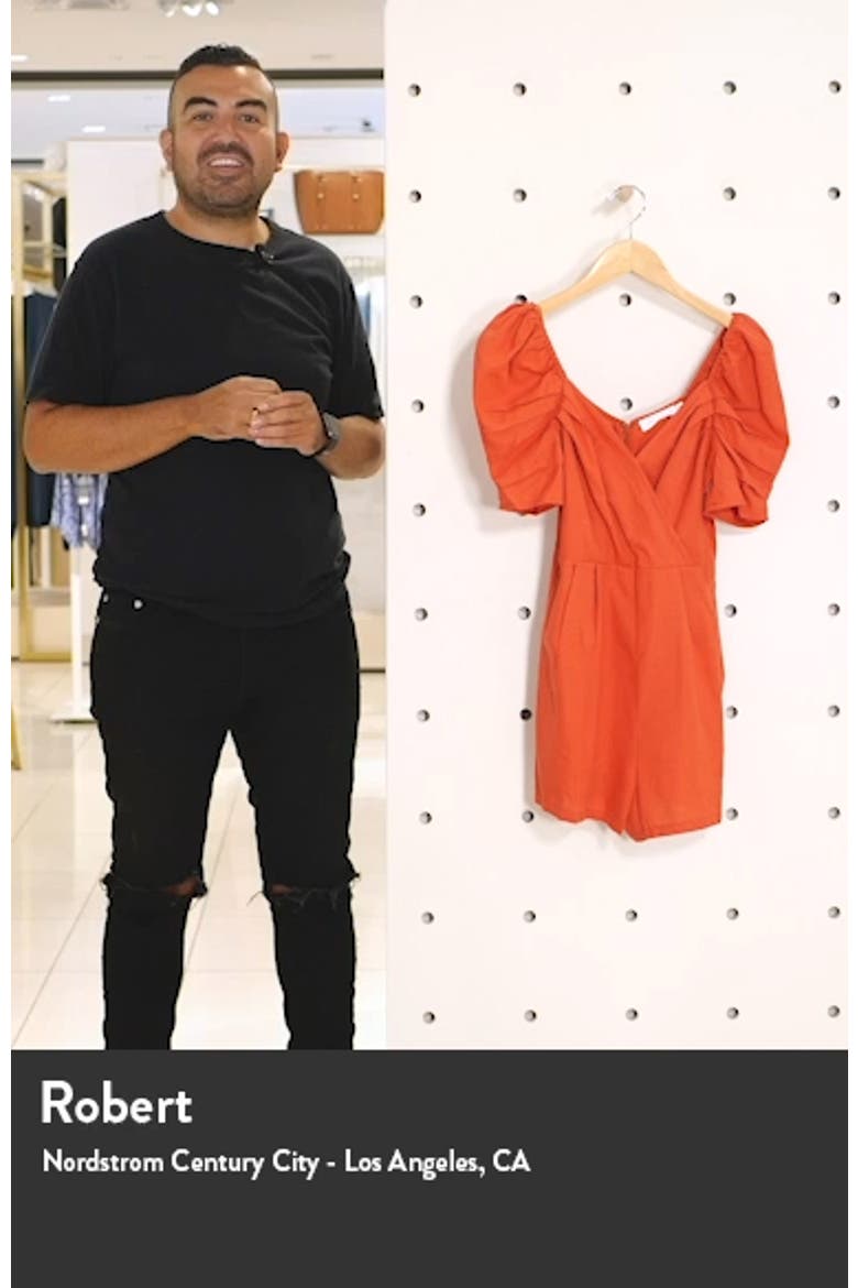 Puff Sleeve Linen Blend Romper video