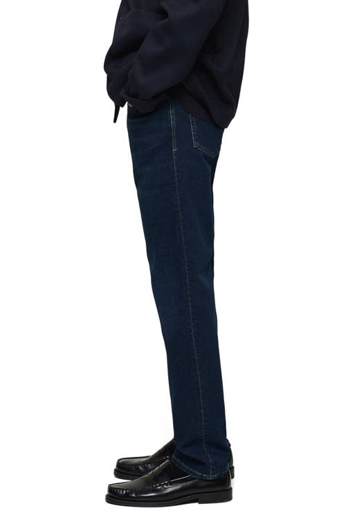 Mango Patrick Slim Fit Ultra Soft Touch Stretch Denim Jeans In Dark Blue