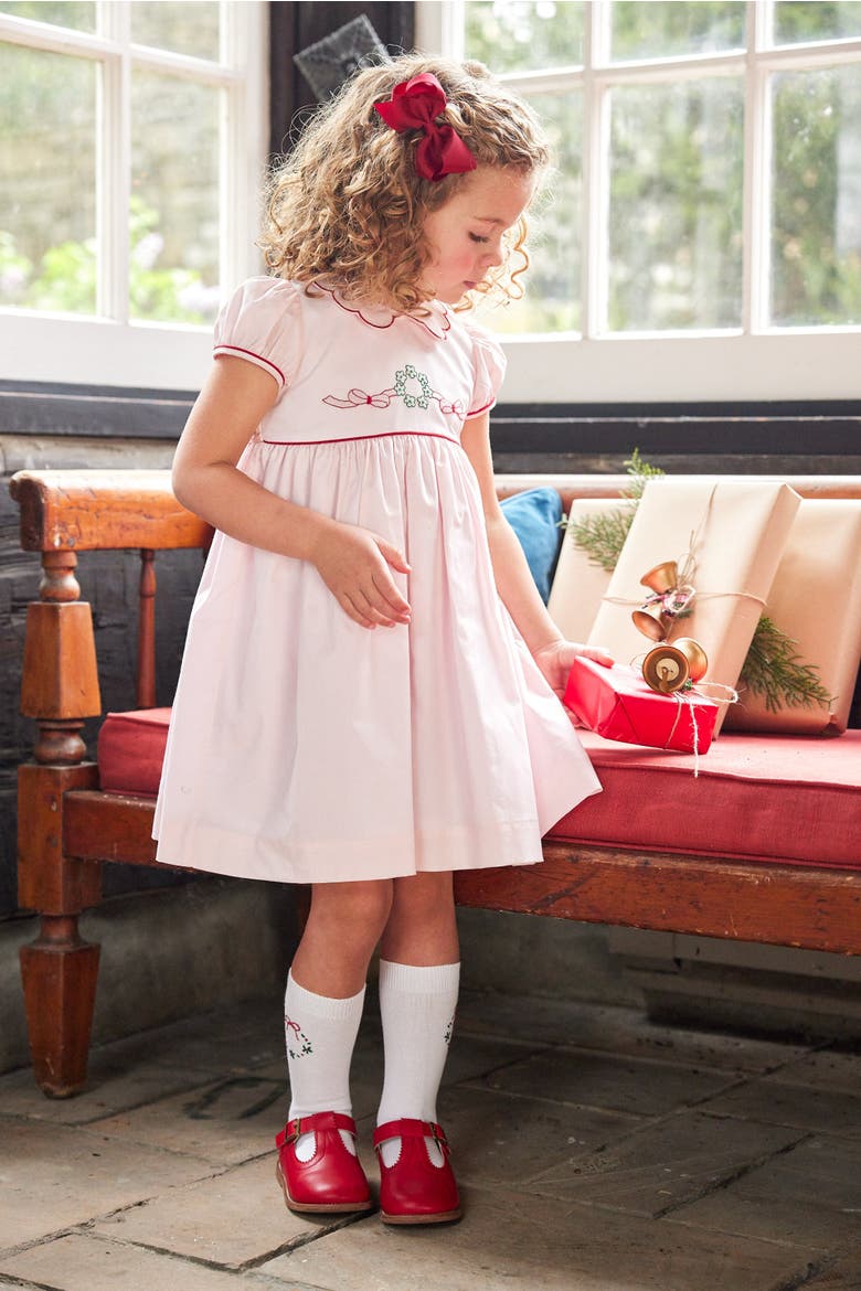 Kids' Maisie Dress, Alternate, color, Wreath Light Pink