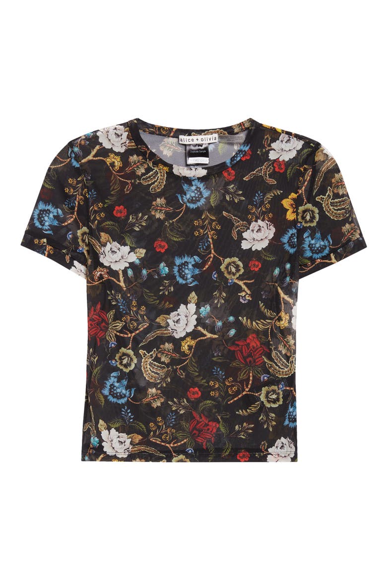 Tess Crewneck T-Shirt, Alternate, color, TAPESTRY TRAILS SM BLACK