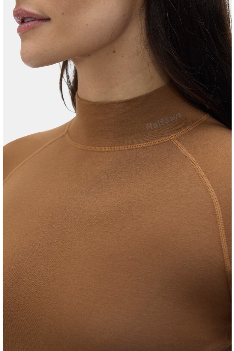Clare Mock Neck Base Layer Top, Alternate, color, NUTHATCH