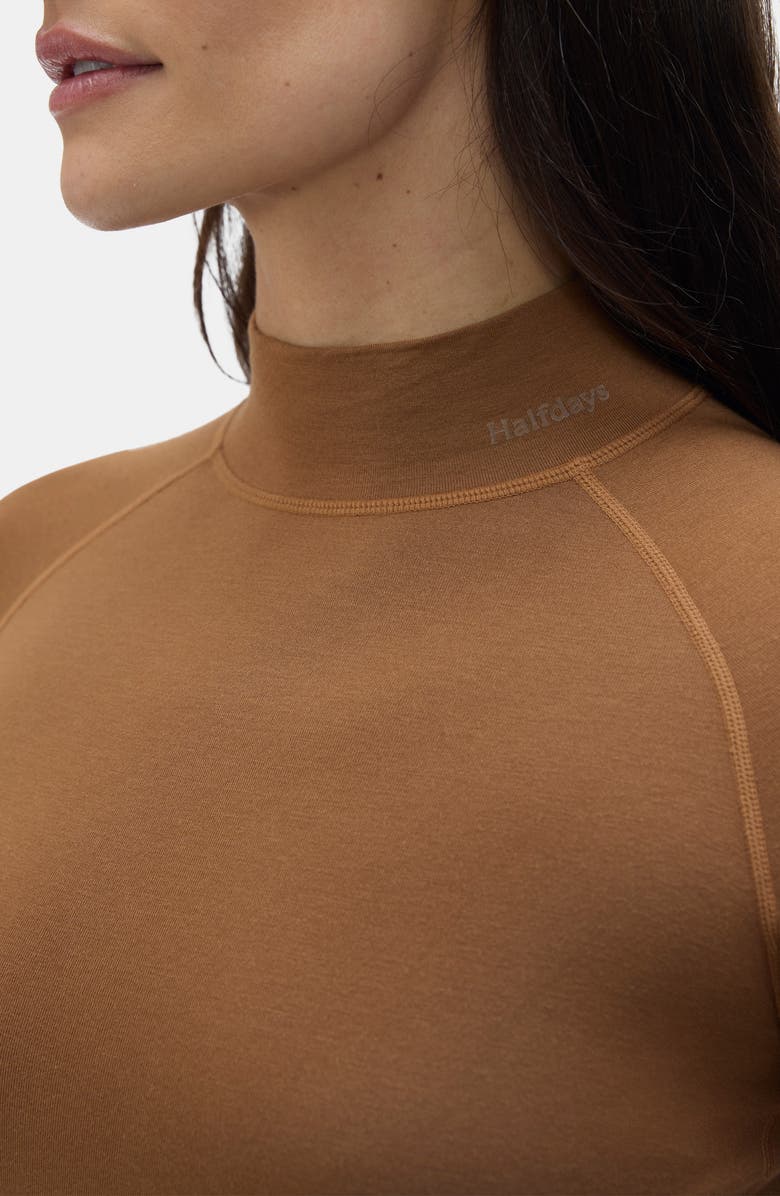 Halfdays Clare Mock Neck Base Layer Top, Alternate, color, Nuthatch