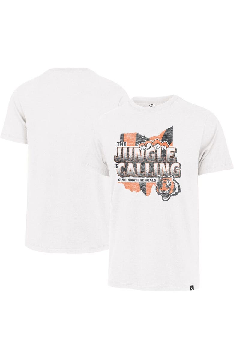 '47 Men's '47 White Cincinnati Bengals The Jungle is Calling Regional Franklin T-Shirt, Main, color, 